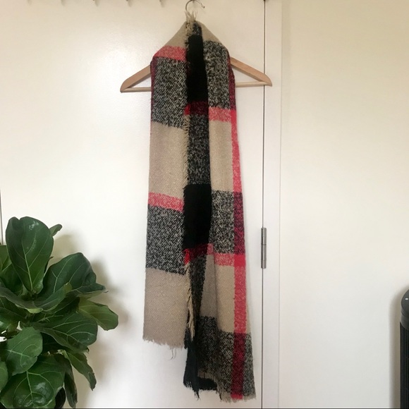 Accessories - MEG large checked wool scarf/shawl